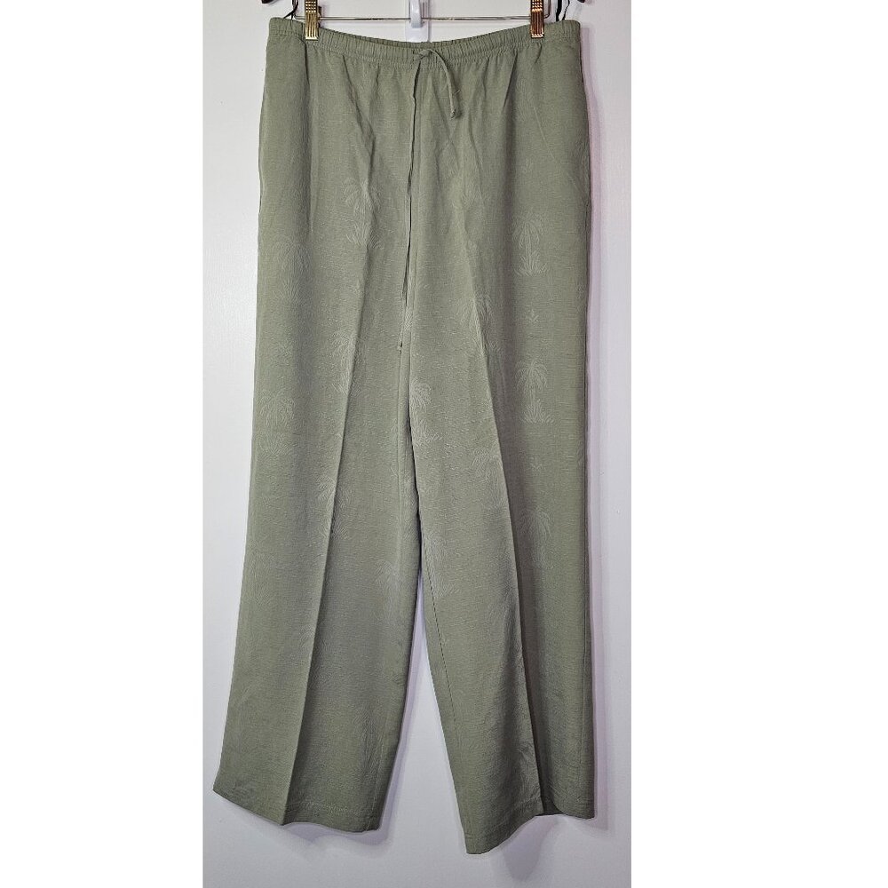 Tommy Bahama 100% Silk Lightweight Pleated Pants w Palm Tree Textured Detail M